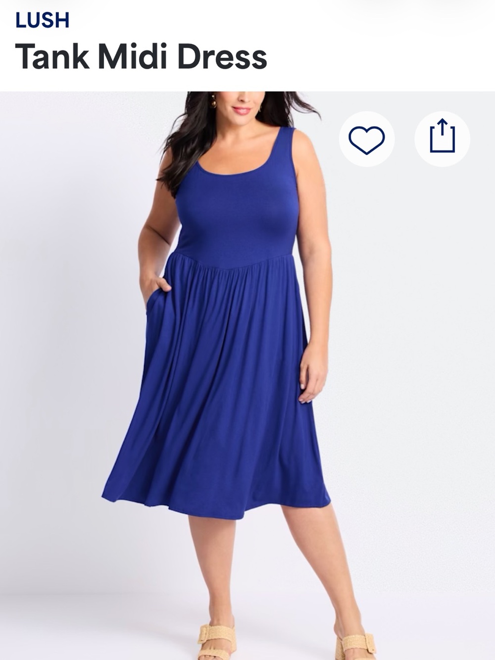Lush Electric Blue Scoop Neck Tank
